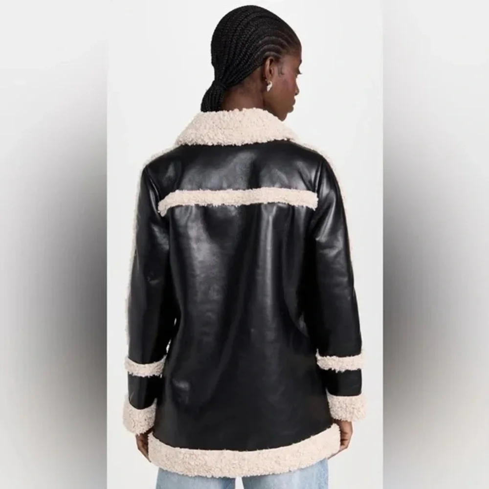 NWT 7 For All Mankind Faux Sherpa Faux Leather Jacket - Picture 4 of 10